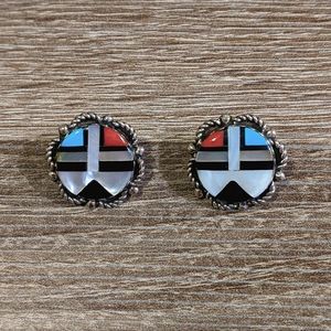 925 sterling violet cheama zuni earrings